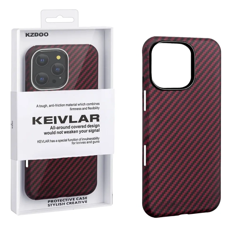 Чехол iPh 16 Pro Kevlar Red K-DOO