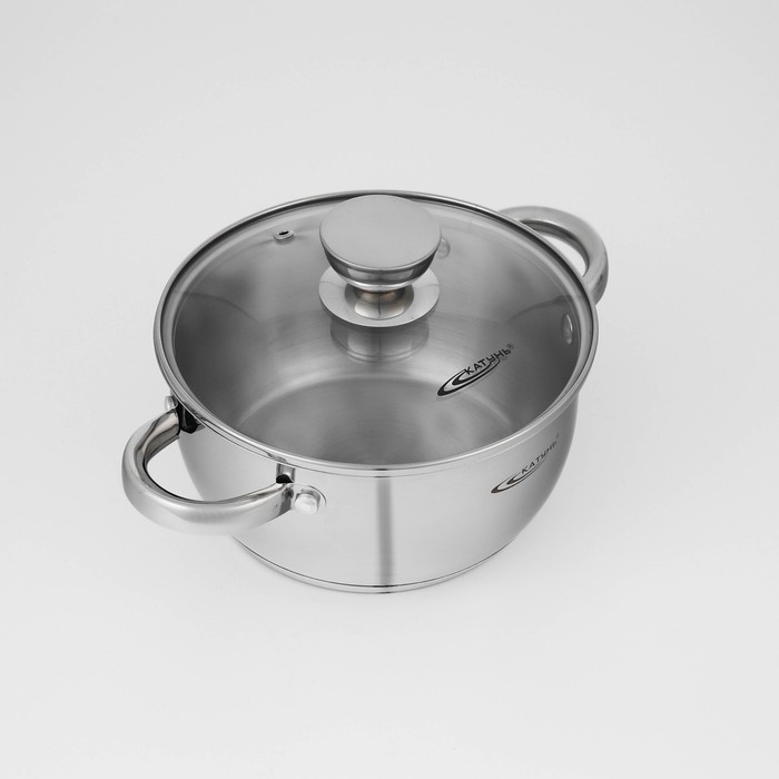 Кастрюля Катунь &laquo;Антея&raquo;, 2 л, d=18 см, капсульное дно, индукция, нержавеющая сталь, AISI - 201