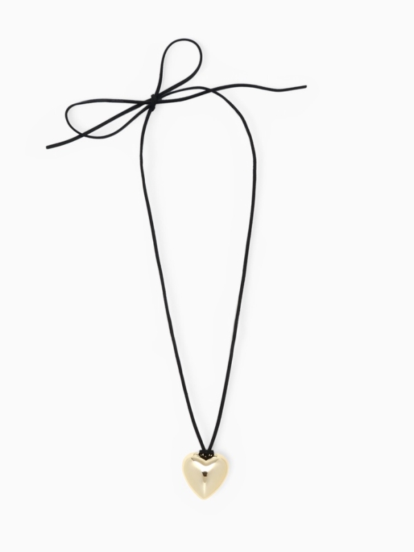 Чокер &laquo;Сердце&raquo; крупное, металлик, цвет чёрный в золоте, 60 см