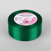 Лента атласная, 40 мм &times; 23 &plusmn; 1 м, цвет насыщенный зелёный №С1123