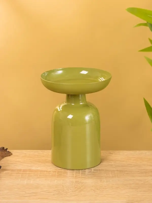 Подсвечник на 1 свечу "Авокадо" глянцевый 10х10х13 см