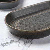 Блюдо фарфоровое овальное Magistro Urban, 450 мл, 24&times;13,7&times;2,7 см, цвет серый