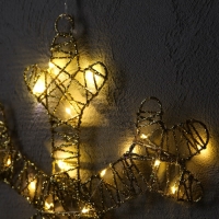 Светодиодная фигура &laquo;Снежинка&raquo; 40 см, металл, батарейки ААх3 (не в комплекте), свечение тёплое белое