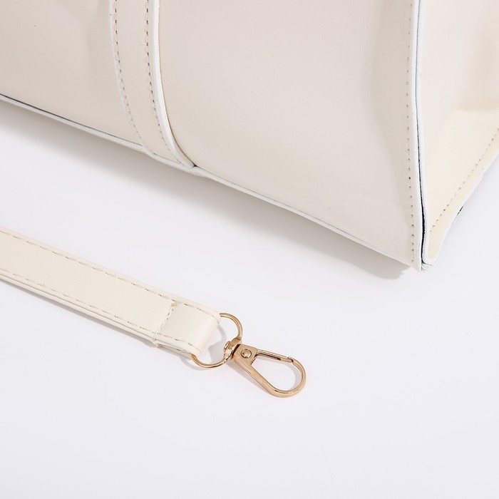 Сумка женская тоут на молнии, цвет молочный Сумка женская тоут на молнии, цвет молочный