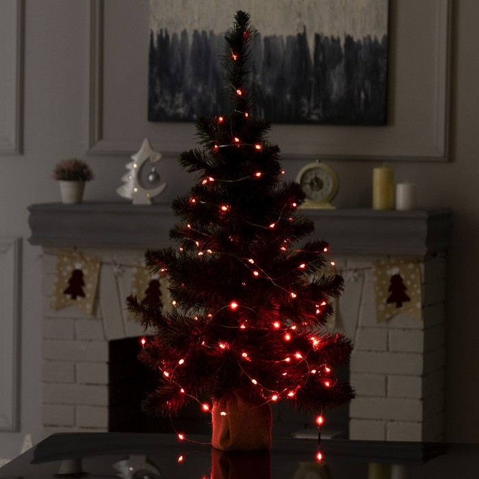 Умная гирлянда &laquo;Нить&raquo; 10 м роса, IP20, серебристая нить, 100 LED, управление с приложения, свечение RGB, USB