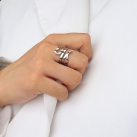 Кольцо металл &laquo;Тренд&raquo; витое, цвет серебро, безразмерное