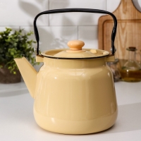 Чайник эмалированный, 3,5 л, без деколи, цвет бежевый Чайник эмалированный, 3,5 л, без деколи, цвет бежевый