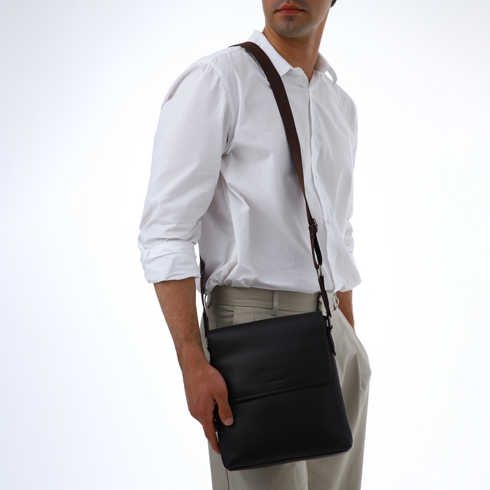 Сумка мужская через плечо TEXTURA, наружный карман, цвет коричневый Сумка мужская через плечо TEXTURA, наружный карман, цвет коричневый