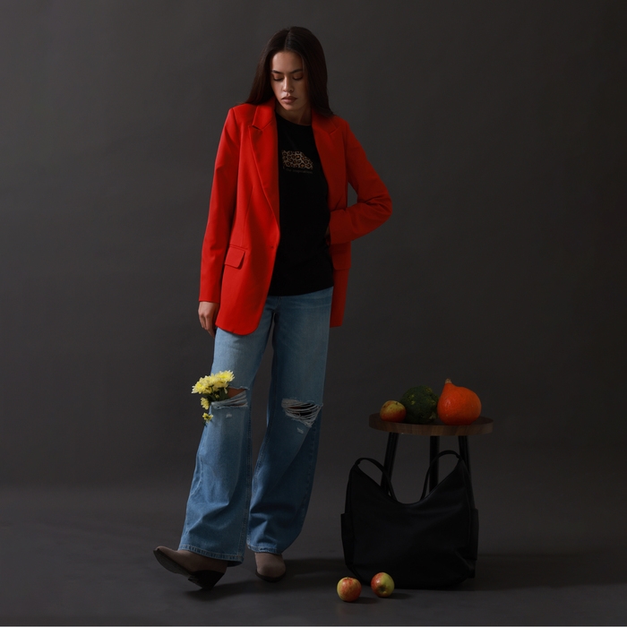 Пиджак женский однобортный MIST р. 46, красный Пиджак женский однобортный MIST р. 46, красный