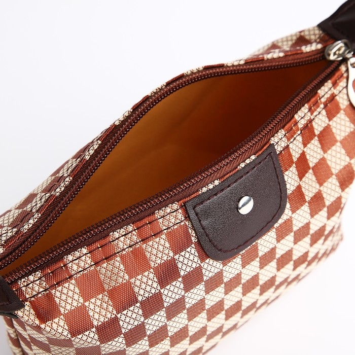 Косметичка на молнии, цвет коричневый