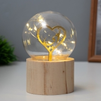 Ночник &laquo;Шар-сердце&raquo; LED 3хAG10 шар 8см 6,5х6,5х11,5см