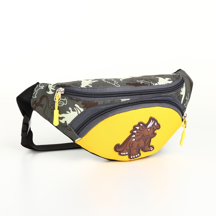 Сумка поясная детская на молнии, цвет зелёный/жёлтый Сумка поясная детская на молнии, цвет зелёный/жёлтый