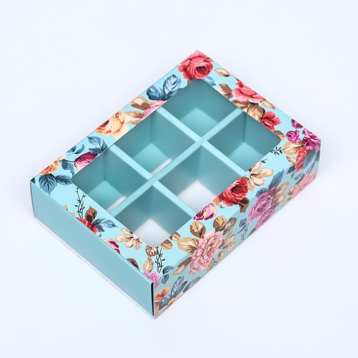 Коробка для 6 конфет "Изящность" 13,7 х 9,8 х 3,10. Кондитерская упаковка