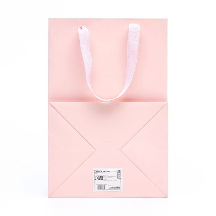 Пакет подарочный, с окном,  30 х 20 х 16 см, розовый