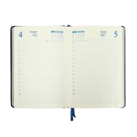 Ежедневник датированный 2025 года, A5, 168 листов в линейку, кожзам "Небраска", серебряный срез, синий