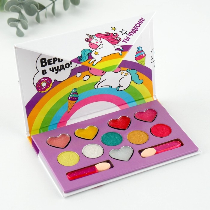 Набор косметики для девочки &laquo;Ты чудесна&raquo;, тени 5 цв по 1,3 гр, блеск 5 цв по 0,8 гр