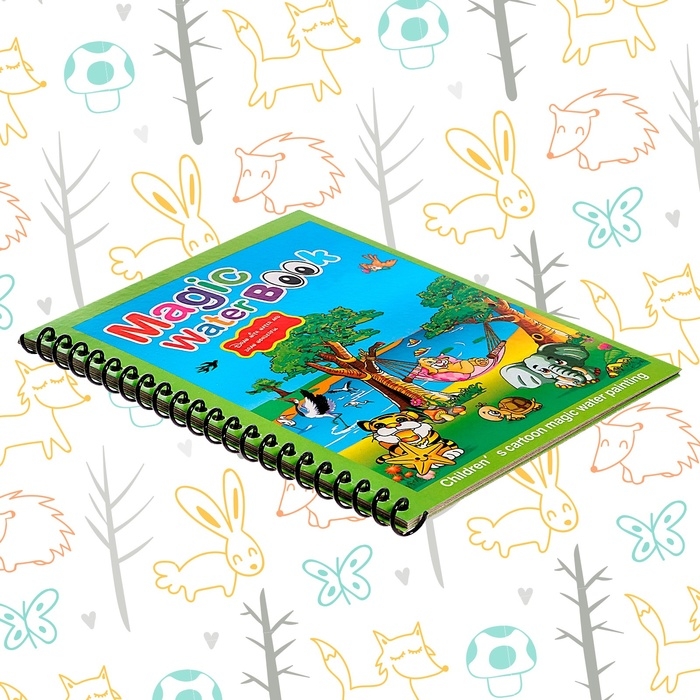 Книжка для рисования водой &laquo;Зверята&raquo;, с маркером