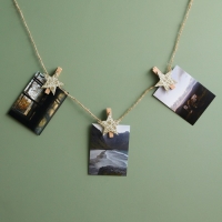 Набор декоративных прищепок &laquo;Звезды&raquo; 12&times;8 см, набор 6 шт., золотой