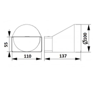 Соединитель прямоугольного и круглого канала ZEIN, 55 х 110 мм, d=100 мм, вентиляционный Соединитель прямоугольного и круглого канала ZEIN, 55 х 110 мм, d=100 мм, вентиляционный