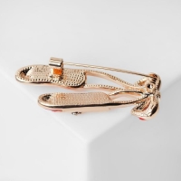 Брошь &laquo;Пуанты&raquo; балерины, цвет красно-белый в золоте