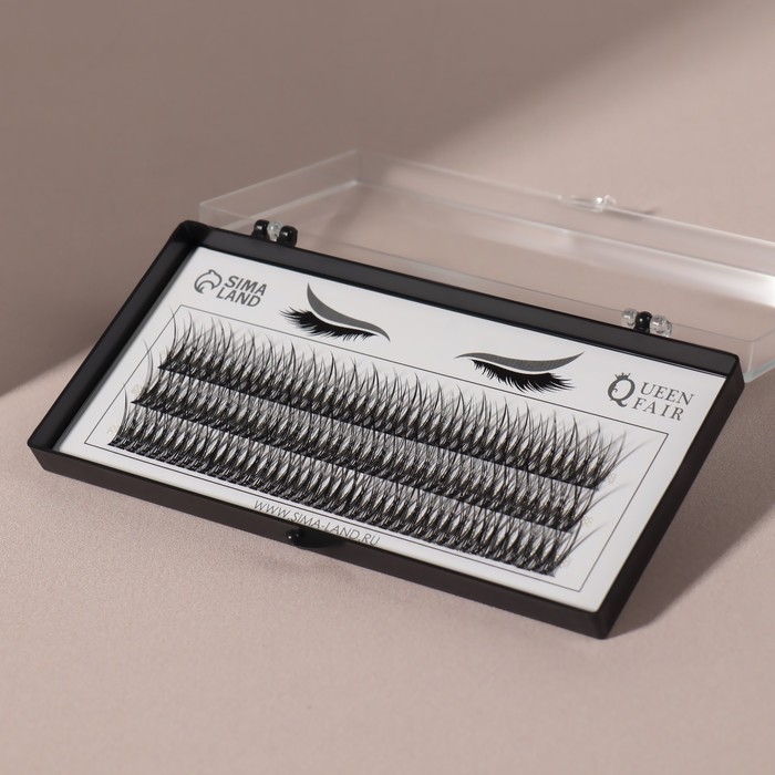 Набор накладных ресниц &laquo;Ласточкин хвост&raquo;, пучки, 14 мм, толщина 0,1 мм, изгиб С, 12 D