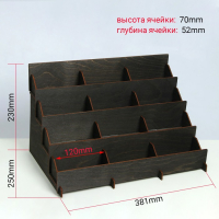 Подставка под открытки 12 ячеек по 12 см, 38,1×23×25 см, толщина 3 мм, цвет полисандр Подставка под открытки 12 ячеек по 12 см, 38,1×23×25 см, толщина 3 мм, цвет полисандр