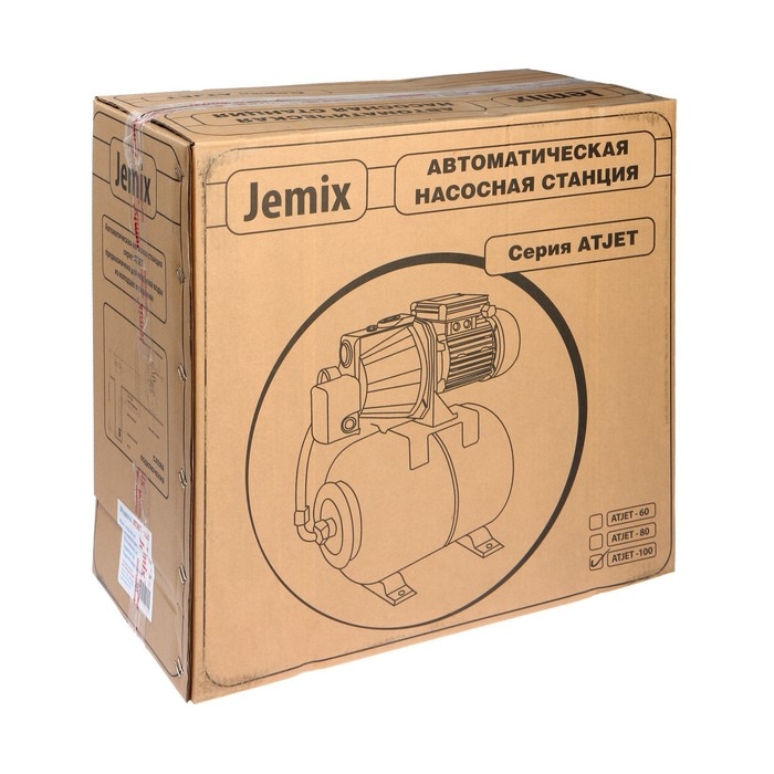 Насосная станция JEMIX ATJET-100, 750 Вт, напор 45 м, 55 л/мин, бак 24 л Насосная станция JEMIX ATJET-100, 750 Вт, напор 45 м, 55 л/мин, бак 24 л
