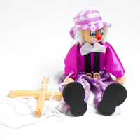 Дергунчик-марионетка на ниточках &laquo;Клоун в шляпе&raquo;, цвета МИКС