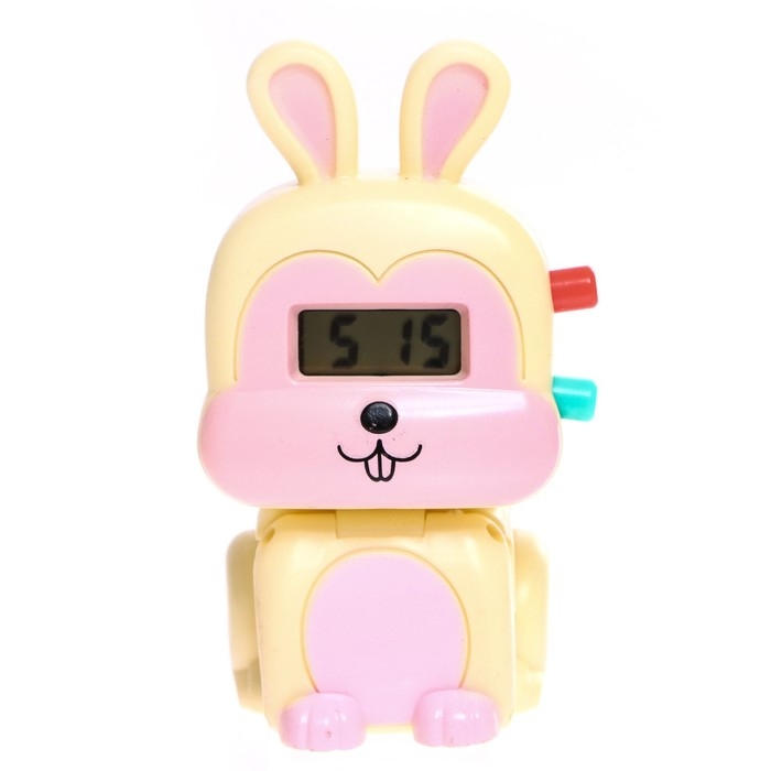 Часы «Весёлые зверята: Зайчик», цвет белый Часы «Весёлые зверята: Зайчик», цвет белый