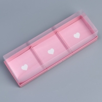 Коробка кондитерская для муссовых пирожных &laquo;Сердечки&raquo;, 27 х 8.6 х 6.5 см