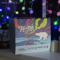 Гирлянда &laquo;Занавес&raquo; 2 &times; 1.5 м с насадками &laquo;Ёжики&raquo;, IP20, прозрачная нить, 360 LED, свечение мульти (RG/RB), мигание, 220 В