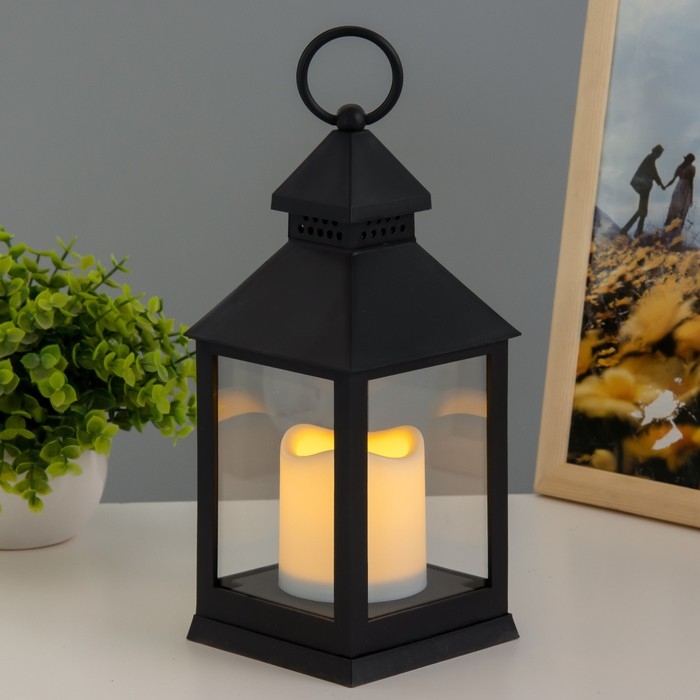 Ночник "Огонек" LED 3Вт 4000К 3х ААА черный 10,5х10,5х24см RISALUX