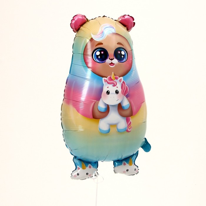 Воздушный шар фольгированный 30 Воздушный шар фольгированный 30" «Мишка-единорог», набор 3 шт.