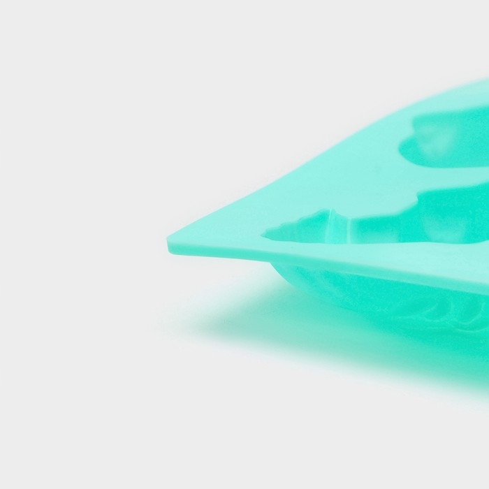 Форма для выпечки Доляна &laquo;Золотая рыбка&raquo;, силикон, 24&times;16,5 см, 6 ячеек (9,5&times;4,5&times;2 см), цвет мятный