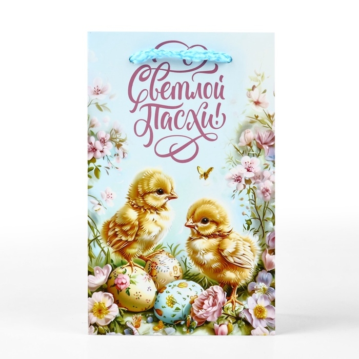 Пакет подарочный под кулич «Пасха», цыплята, 10 × 16 × 10 см Пакет подарочный под кулич «Пасха», цыплята, 10 × 16 × 10 см