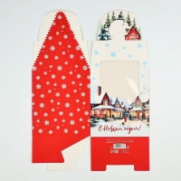 Коробка новогодняя складная &laquo;Город&raquo; 14 х 16 х 14 см, Новый год