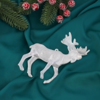 Украшение ёлочное "Олень перелив" 12х11,5 см, белый