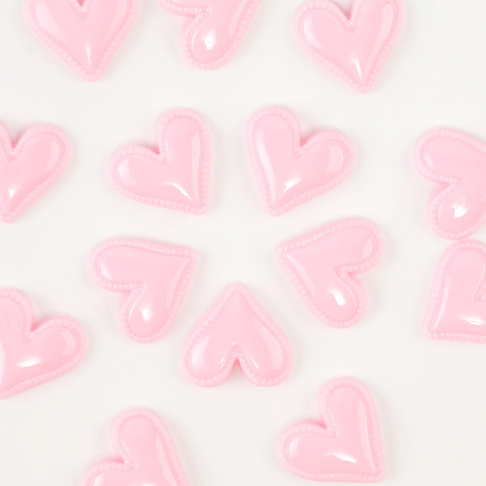 Кабошон «Сердце», набор 50 шт., размер 1 шт. — 1,5 × 1,5 × 0,2 см, цвет розовый Кабошон «Сердце», набор 50 шт., размер 1 шт. — 1,5 × 1,5 × 0,2 см, цвет розовый
