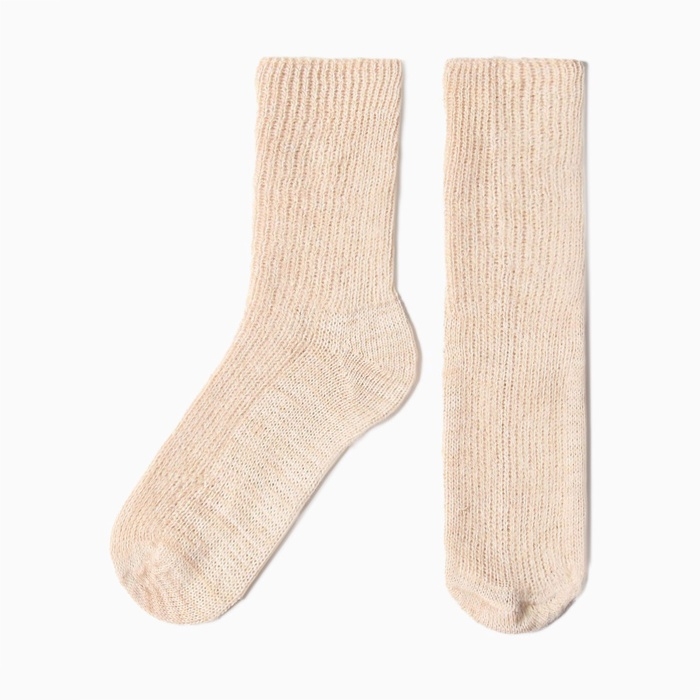 Носки женские шерстяные, цвет бежевый, размер 25 Носки женские шерстяные, цвет бежевый, размер 25