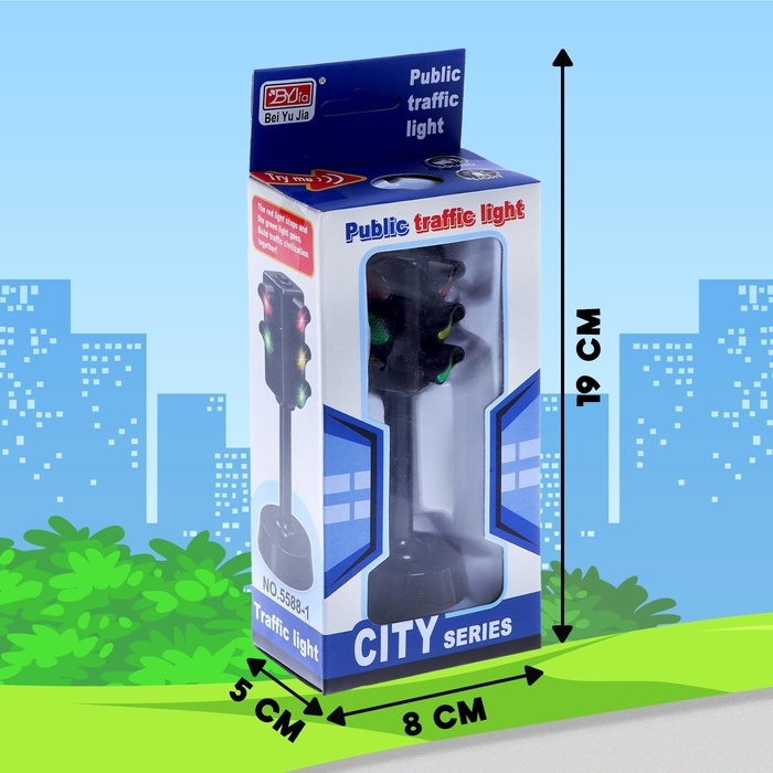 Светофор &laquo;Город&raquo;, звуковые и световые эффекты, работает от батареек