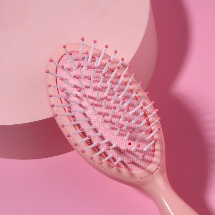 Расчёска массажная, 5,5 × 19 см, цвет розовый Расчёска массажная, 5,5 × 19 см, цвет розовый
