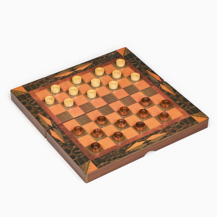 Шахматы деревянные, шашки, нарды, настольные игры, подарочный набор 3 в 1, 30 х 30 см