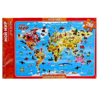 Карта-пазл «Мой мир», 33 × 47см, 260 элементов Карта-пазл «Мой мир», 33 × 47см, 260 элементов