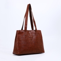 Сумка-мешок на молнии цвет коричневый