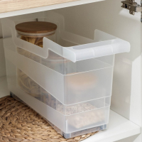 Контейнер хозяйственный с ручкой на колёсиках, 12,5 л, 45&times;16&times;25,5 см, прозрачный