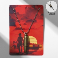 Кулон мужской &laquo;Пуля&raquo; раскручивающийся, цвет чернёное золото, 50 см