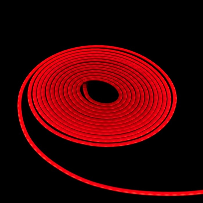 Гибкий неон Luazon Lighting 6 &times; 12 мм, IP65, 50 м, SMD2835, 120 LED/м, 12 В, свечение красное