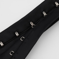 Тесьма с крючками, 27 мм &times; 45 &plusmn; 1 м, цвет чёрный