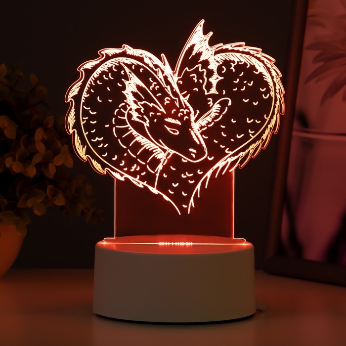 Светильник "Драконы" LED RGB от сети 14,2х9,5х14,1 см