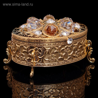 Шкатулка &laquo;Грация&raquo;, с бархатом, 7,5&times;5,5&times;4.5 см, с кристаллами